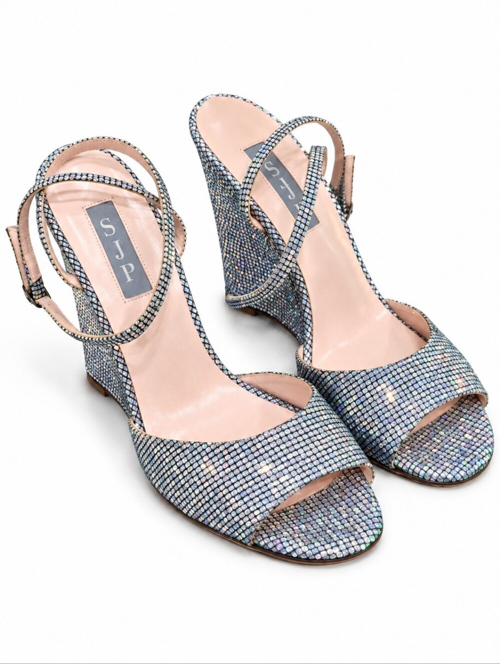 SJP Sarah Jessica Parker Boca Glitter Wedges 37